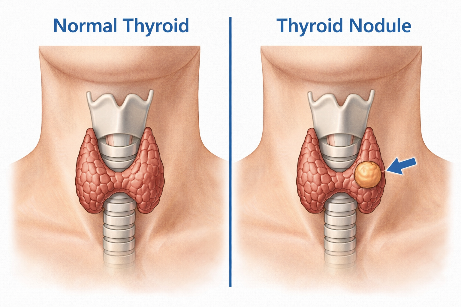 Thyroid gland anatomy showing nodule